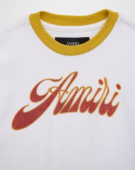 Kid's Groovy Logo-Print Ringer T-Shirt, Size 4-12