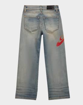 Kid's MA Crest Straight-Leg Denim Jeans, Size 4-12