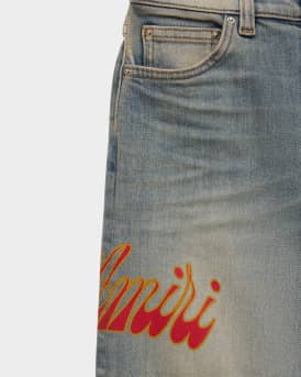 Kid's MA Crest Straight-Leg Denim Jeans, Size 4-12