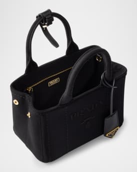 Cotton Canvas Mini Top-Handle Bag