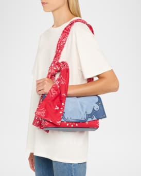Baggy Bandana Shoulder Bag in Cotton Denim