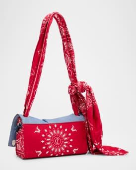 Baggy Bandana Shoulder Bag in Cotton Denim