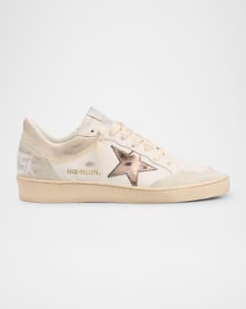 Ball Star Mixed Leather Low-Top Sneakers