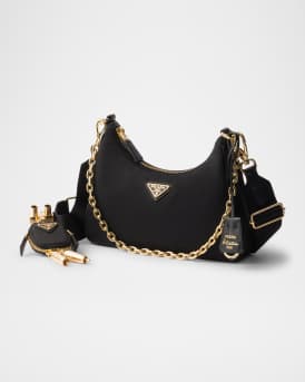 Re-Edition 2005 Re-Nylon And Saffiano Leather Bag With Charm