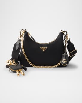 Re-Edition 2005 Re-Nylon And Saffiano Leather Bag With Charm