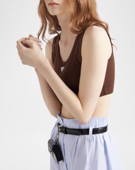 Triangle Rib Knit Crop Tank Top