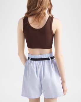 Triangle Rib Knit Crop Tank Top