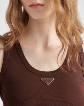 Triangle Rib Knit Crop Tank Top