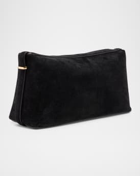 Belted Suede Clutch Bag