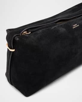 Belted Suede Clutch Bag