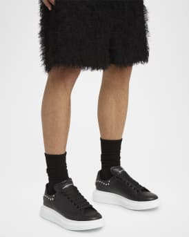 Men's Oversized Studded Leather Low-Top Sneakers