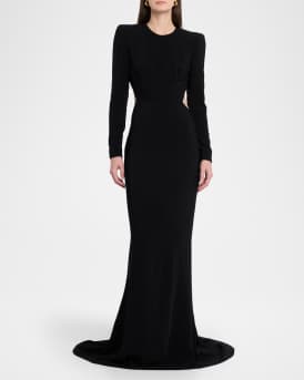 Strong-Shoulder Backless Trumpet Gown