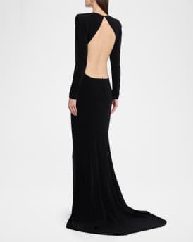 Strong-Shoulder Backless Trumpet Gown