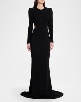 Strong-Shoulder Backless Trumpet Gown