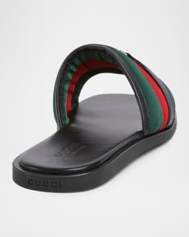 Men's Maverik Web Slide Sandals with Interlocking G