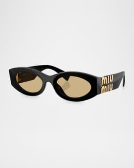 MU 11WS Acetate Oval Sunglasses