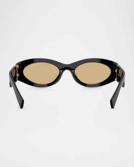 MU 11WS Acetate Oval Sunglasses