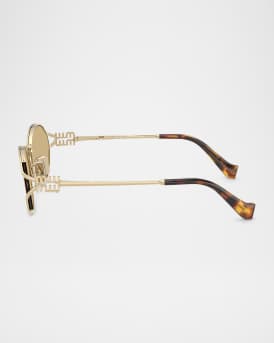 MU 52YS Metal Oval Sunglasses