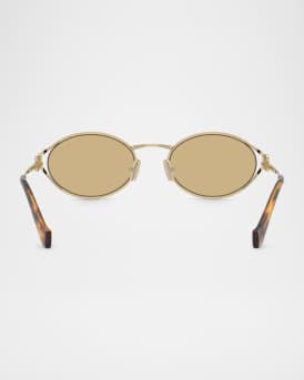 MU 52YS Metal Oval Sunglasses