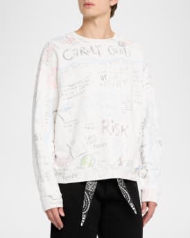 Men's Cotton Multi-Artwork Crewneck Sweatshirt