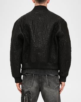 Men's Leather Oversized Bomber Jacket