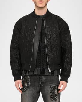 Men's Leather Oversized Bomber Jacket