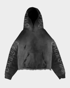 Men's Heavyweight Cotton Sleeve-Logo Hoodie