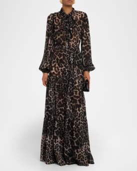 Baird Tiered Animal-Print Maxi Dress