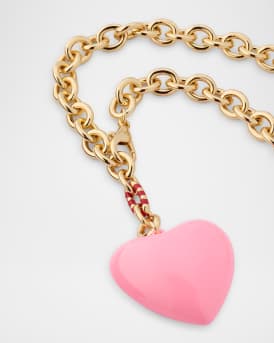 The Puffy Heart Necklace, Pink