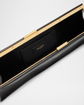 Midnight Large Pochette Clutch Bag in Leather