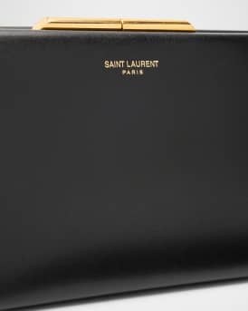 Midnight Large Pochette Clutch Bag in Leather