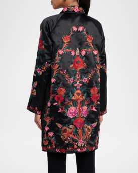 Ajowan Floral-Embroidered Coat