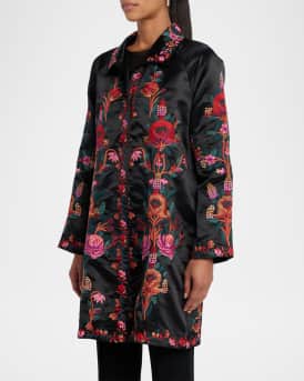 Ajowan Floral-Embroidered Coat