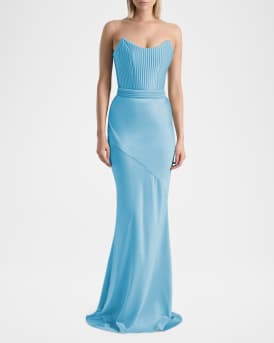 Germaine Strapless Stretch Satin Column Gown