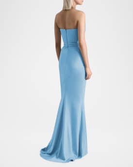 Germaine Strapless Stretch Satin Column Gown