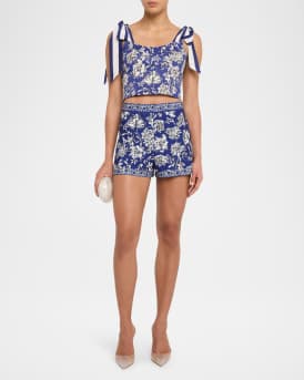 Blanca Blooming Wild Tie-Shoulder Top