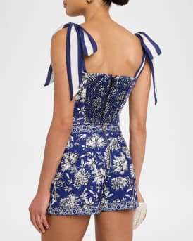 Blanca Blooming Wild Tie-Shoulder Top