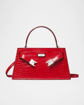 Mini Croc-Embossed Leather Top-Handle Bag