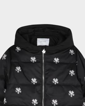 Girl's Puffer Jacket With Jewels Print, Size 8-14