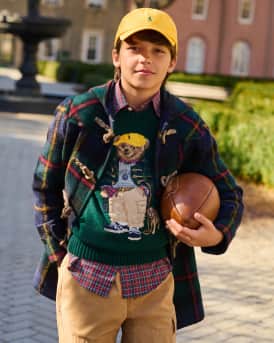 Boy's Polo Bear Crewneck Sweater, Size S-XL