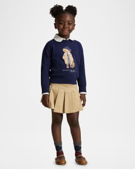 Girl's Polo Bear Fleece Sweatshirt, Size 2-6X