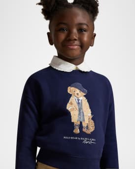 Girl's Polo Bear Fleece Sweatshirt, Size 2-6X