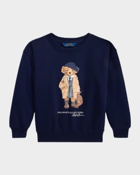 Girl's Polo Bear Fleece Sweatshirt, Size 2-6X