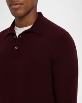 Men's Cashmere Long-Sleeve Polo Sweater