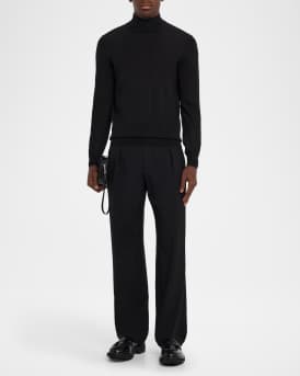 Men's Cashmere and Silk Mock Neck Sweater