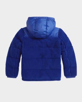 Boy's Hybrid Hooded Down Jacket, Size S-XL