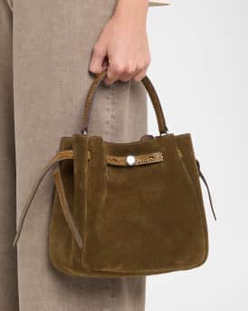 Romy Suede Belted Bucket Bag