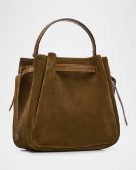 Romy Suede Belted Bucket Bag