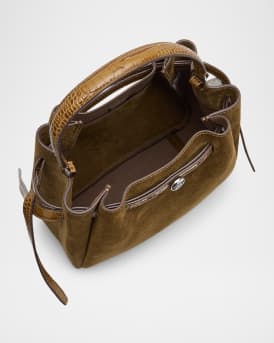 Romy Suede Belted Bucket Bag
