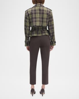 The Cropped Charles Countryside Plaid Trench Coat 